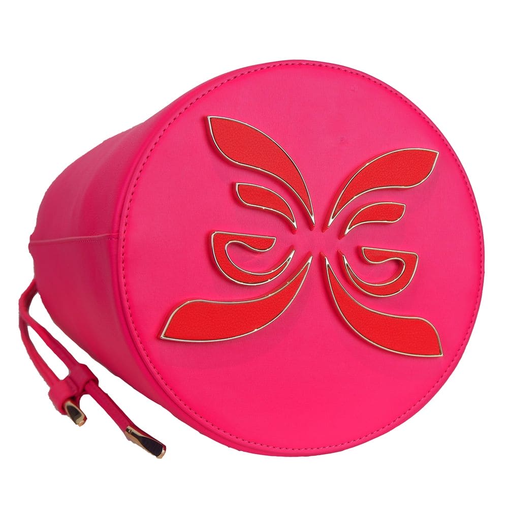 Sac seau en cuir fuchsia Elegance de Ungaro