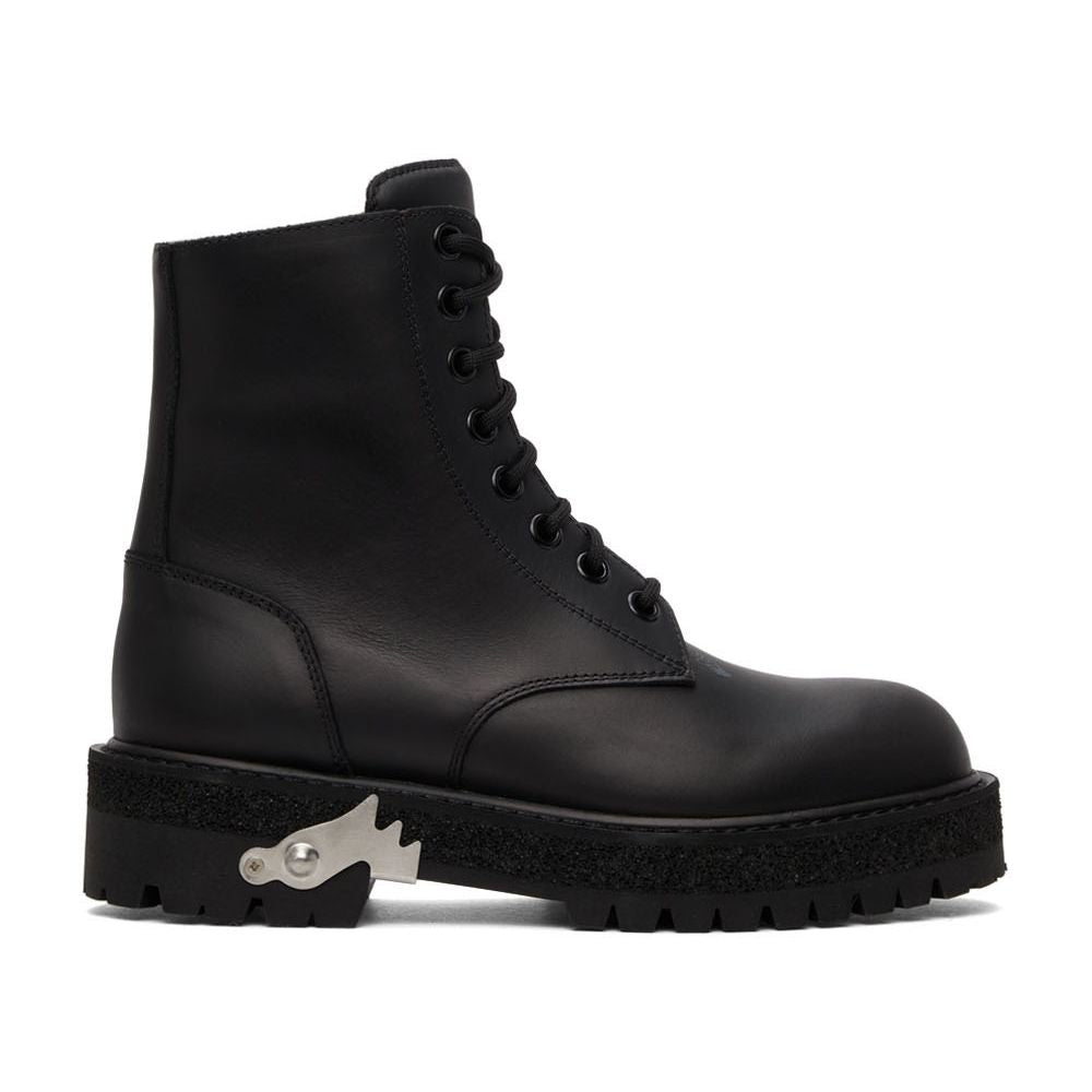 Bottines en cuir noir Off-White Sleek