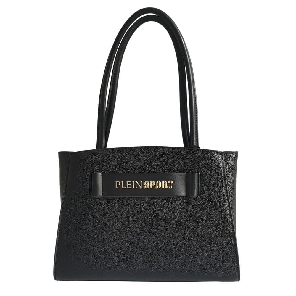 Bolso tote elegante de tres compartimentos en color negro de Plein Sport