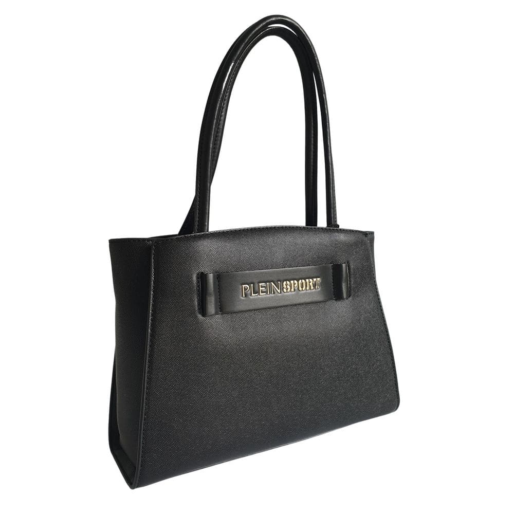 Bolso tote elegante de tres compartimentos en color negro de Plein Sport