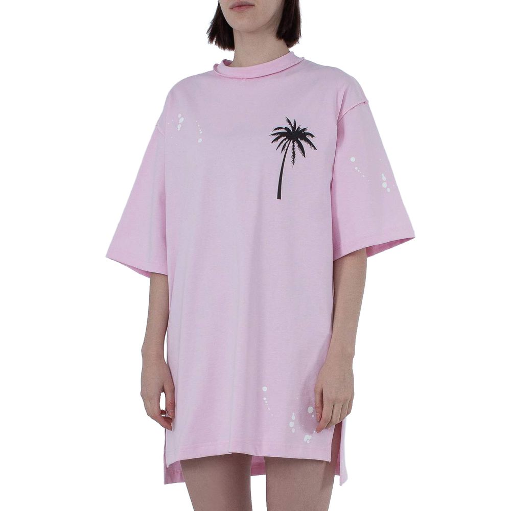 Robe t-shirt en coton rose chic Comme Des Fuckdown avec imprimé unique