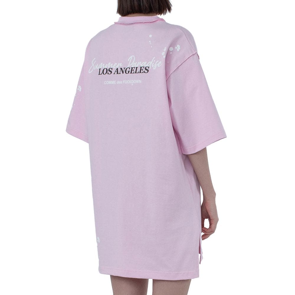 Robe t-shirt en coton rose chic Comme Des Fuckdown avec imprimé unique