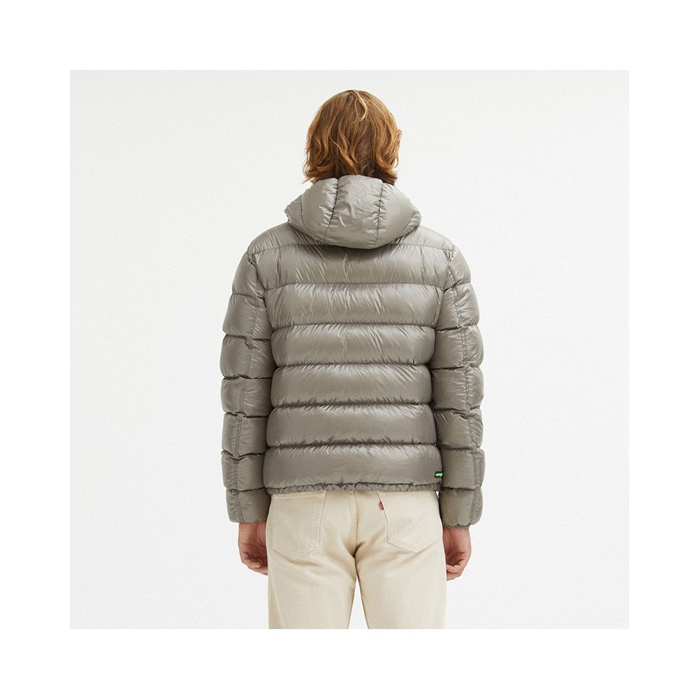 Chaqueta con capucha reversible Centogrammi en gris tórtola y marrón