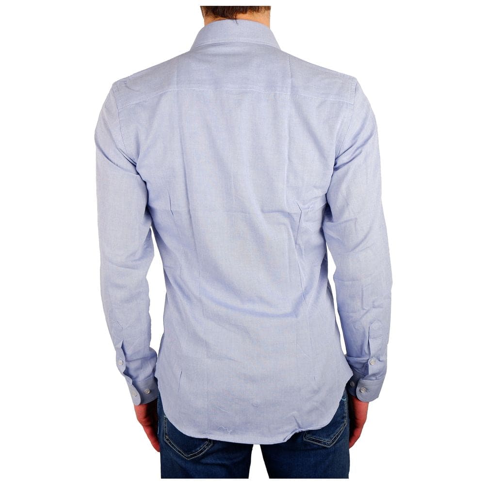 Chemise Oxford bleu clair élégante Milano fabriquée en Italie