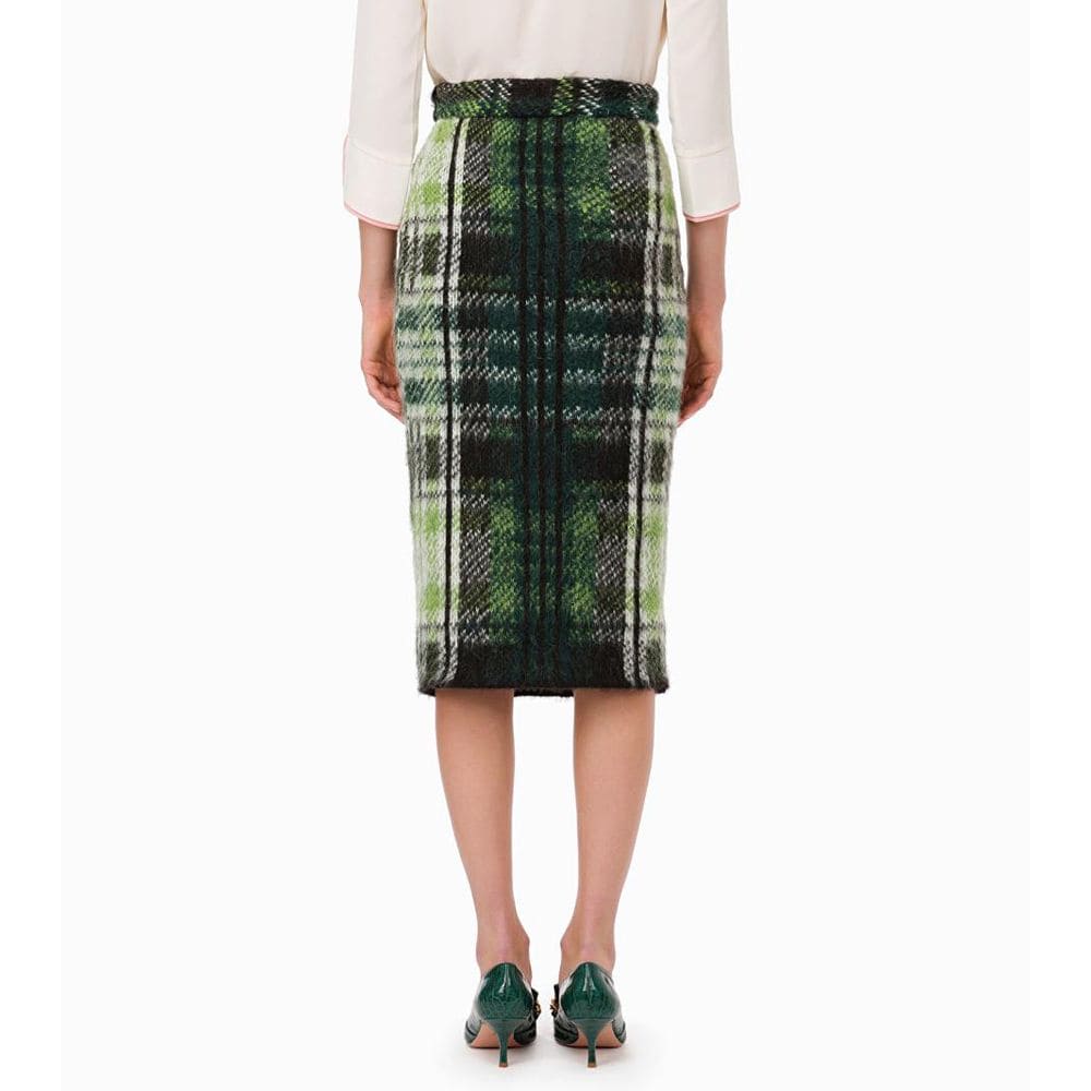 Jupe chic en maille tartan Elisabetta Franchi en vert luxuriant