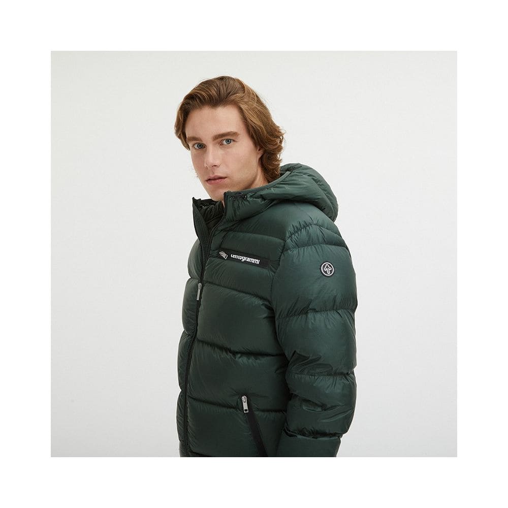 Chaqueta de invierno con capucha verde oscuro elegante de Centogrammi