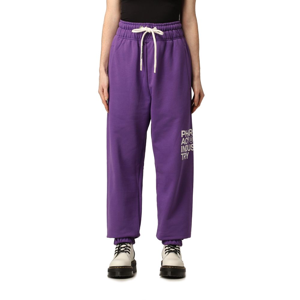 Pantalones deportivos elegantes con logotipo morado de la industria farmacéutica