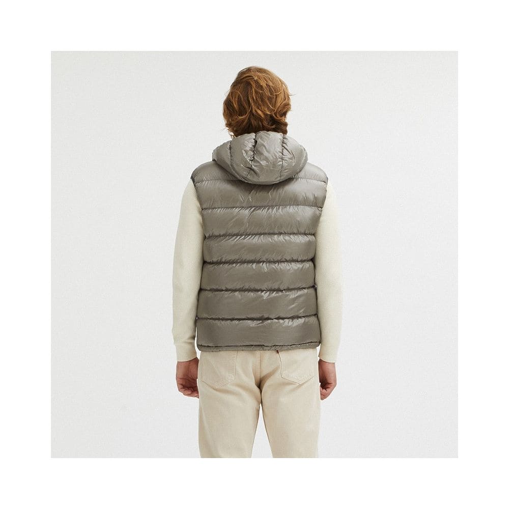 Gilet réversible à capuche en duvet d'oie Centogrammi en gris