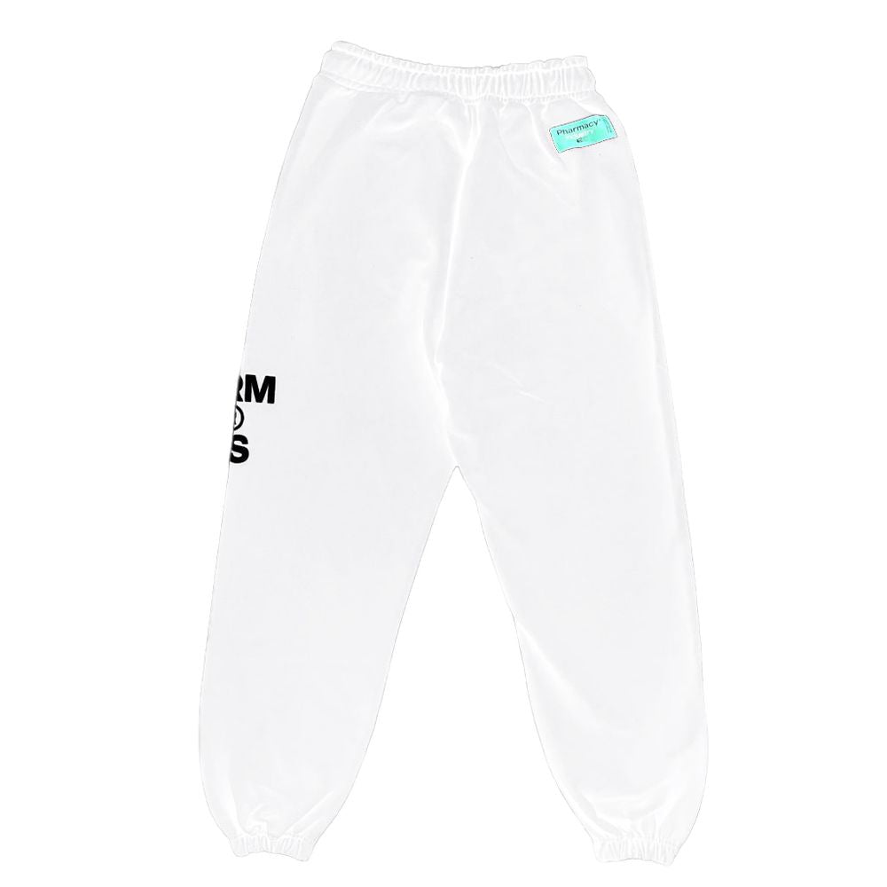 Pantalon de survêtement blanc chic avec logo imprimé pour l'industrie pharmaceutique