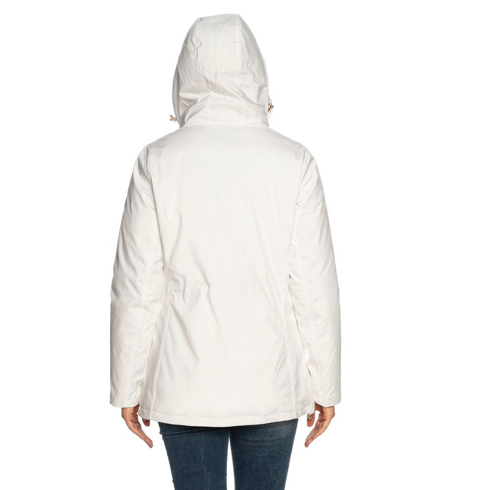 Chaqueta de plumas con capucha blanca Yes Zee Chic para mujer