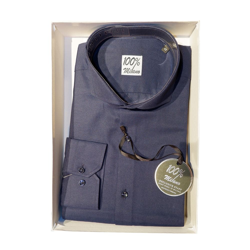 Chemise Oxford bleue élégante pour homme fabriquée en Italie