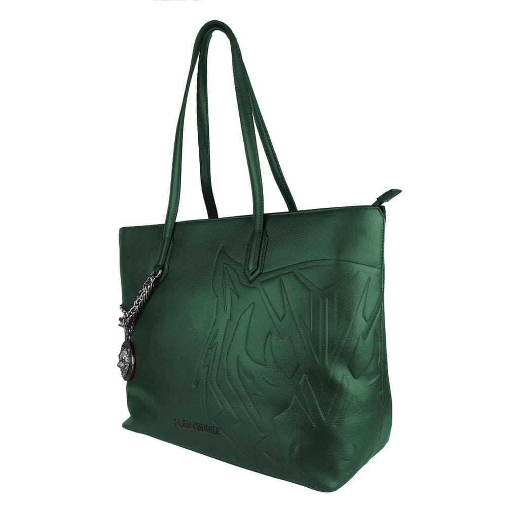 Bolso de hombro verde oscuro con detalle de cadena Eco-Chic de Plein Sport