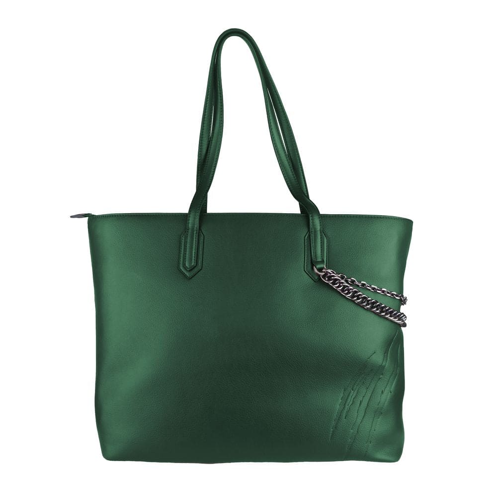 Bolso de hombro verde oscuro con detalle de cadena Eco-Chic de Plein Sport