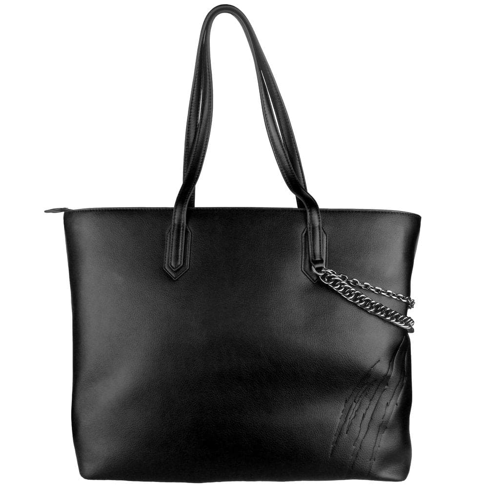 Sac cabas en cuir écologique noir Plein Sport Chic