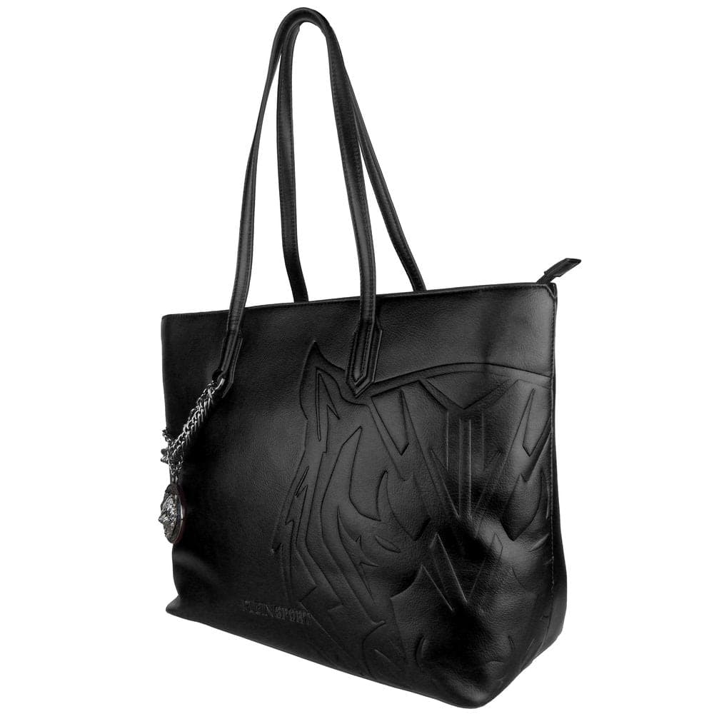 Sac cabas en cuir écologique noir Plein Sport Chic