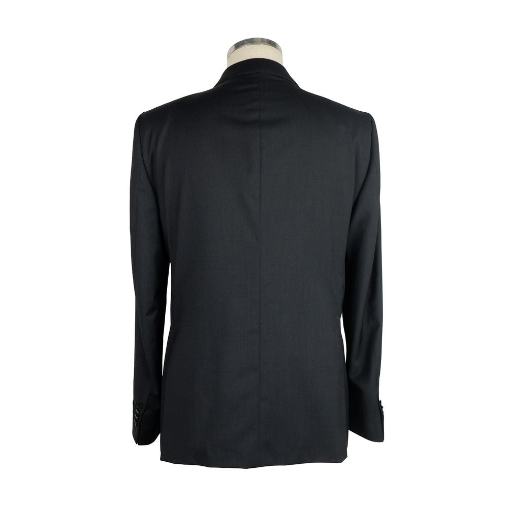 Made in Italy Elegant Milano Black Wool Suit