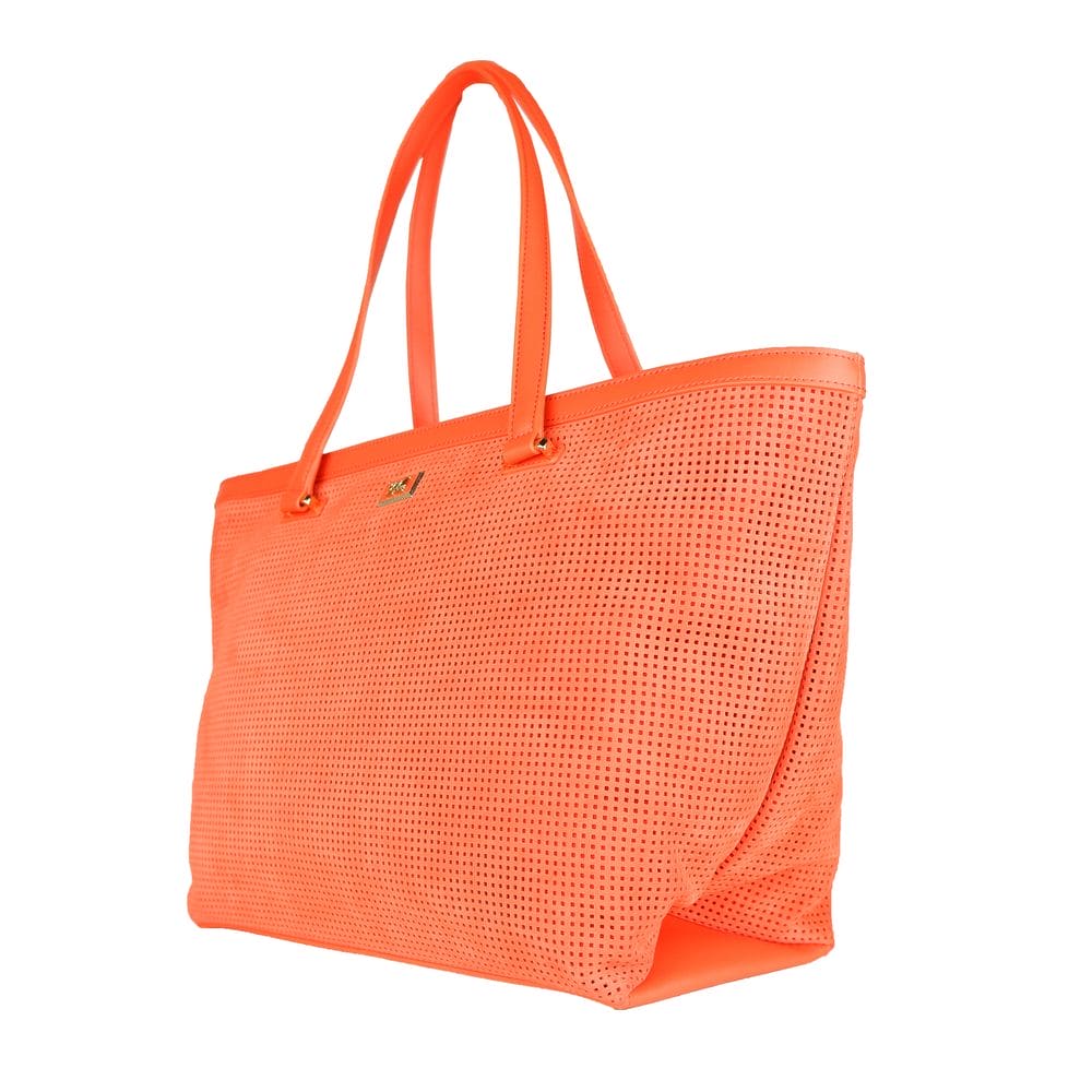 Bolso de mano de piel color naranja oscuro Cavalli Class Chic