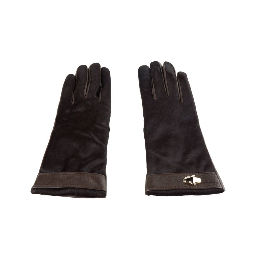 Gants élégants marron foncé pour femme de la collection Cavalli Class