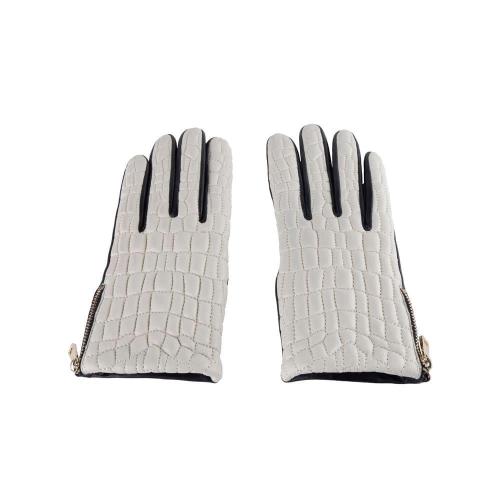 Guantes elegantes de piel de cordero gris de la marca Cavalli Class