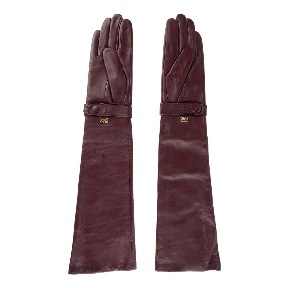 Gants élégants en cuir d'agneau Cavalli Class en rose éclatant