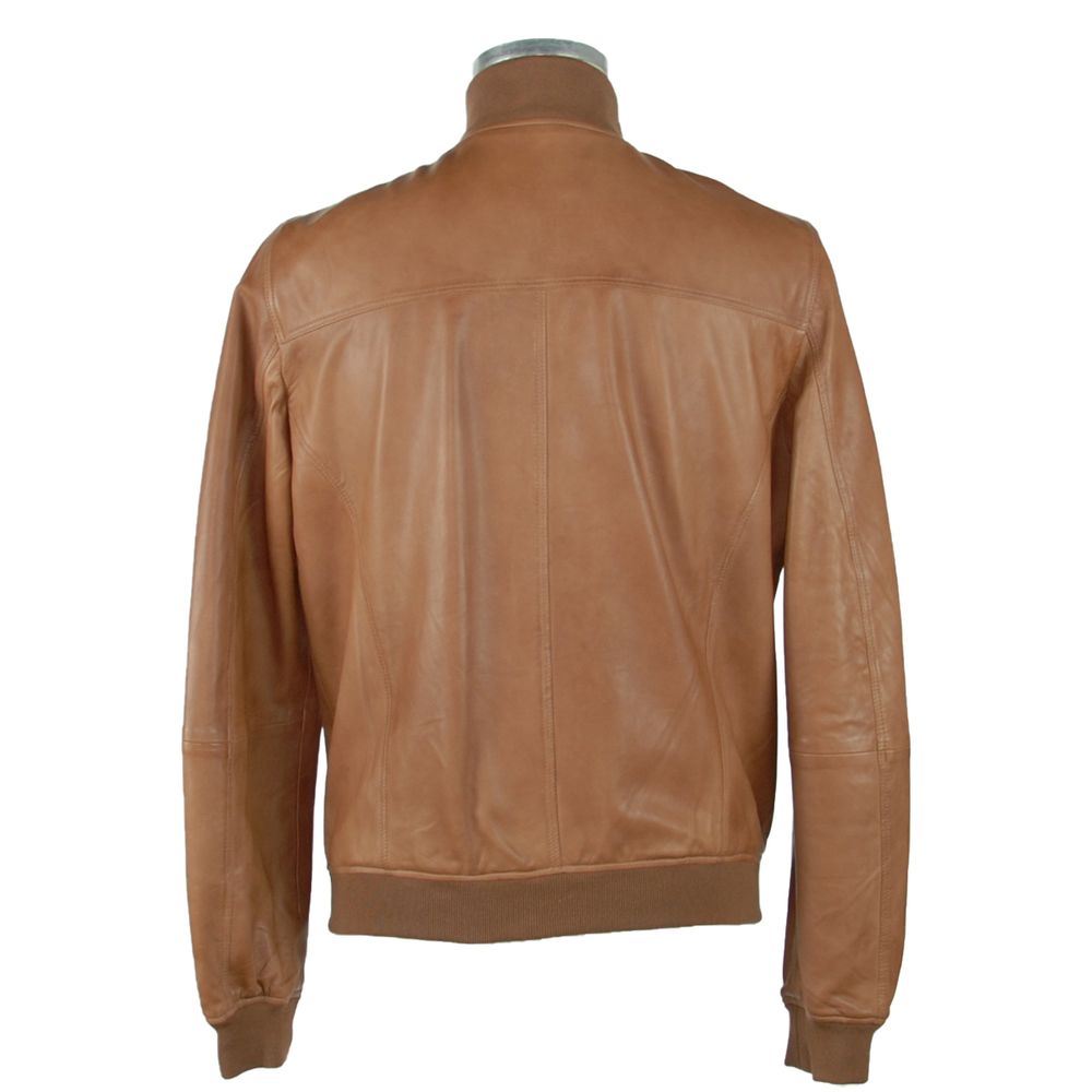 Chaqueta elegante de cuero marrón para hombre Emilio Romanelli