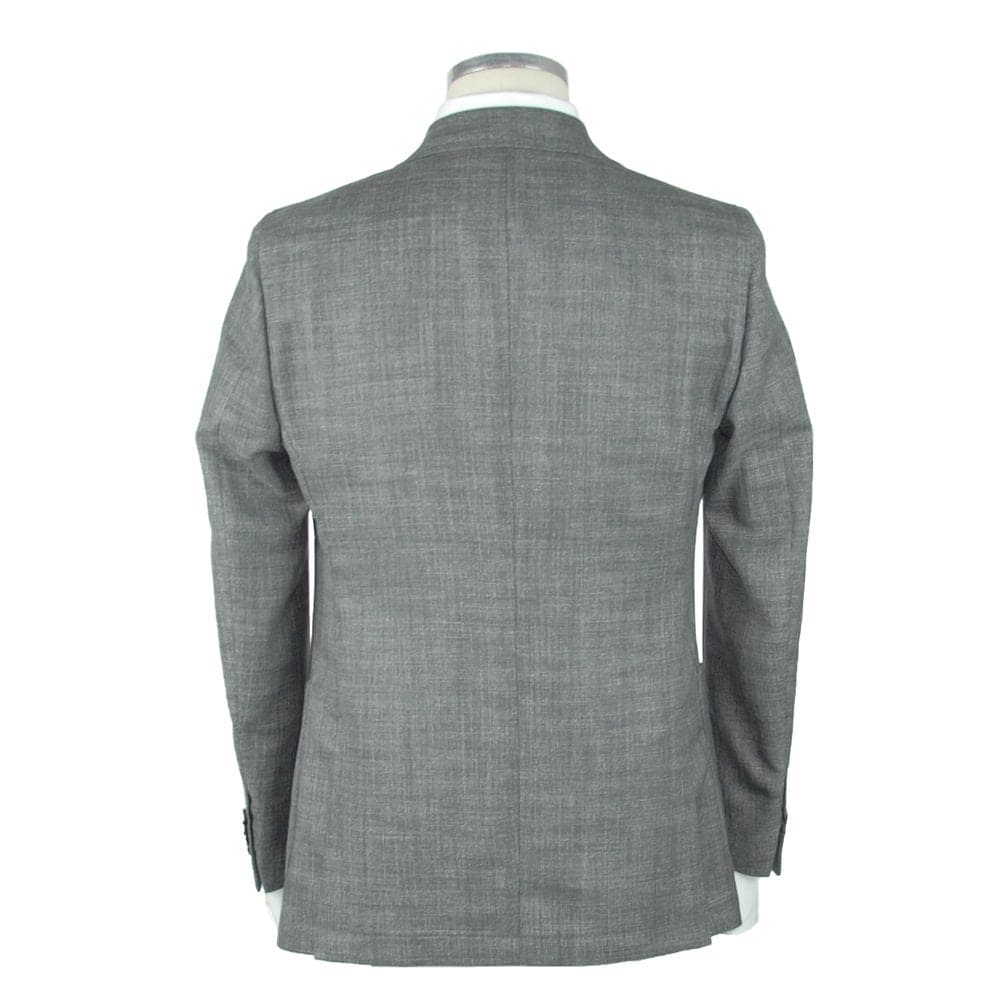 Blazer slim gris élégant en mélange de laine et de lin Emilio Romanelli