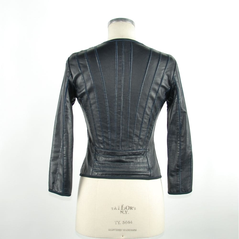 Chaqueta elegante de cuero azul Emilio Romanelli - Slim Fit Chic