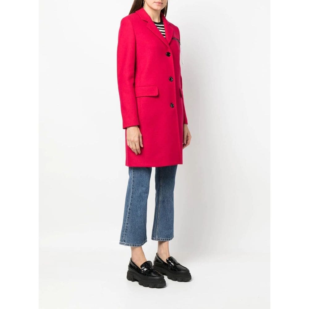 Manteau en laine rose chic Love Moschino avec détails logo