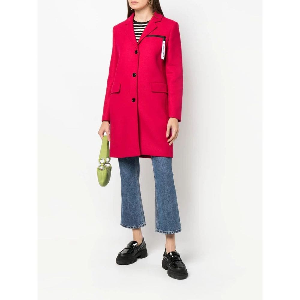 Manteau en laine rose chic Love Moschino avec détails logo