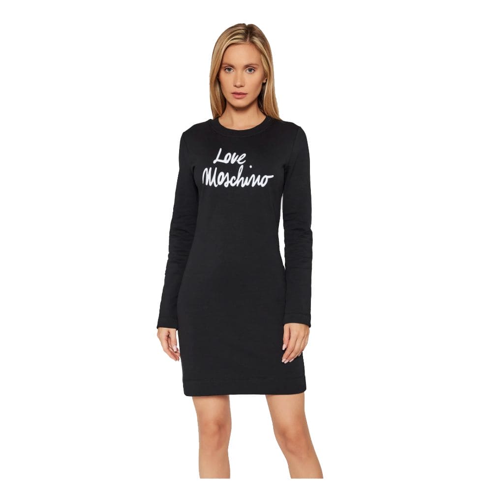 Robe en coton mélangé avec logo en relief Love Moschino Chic