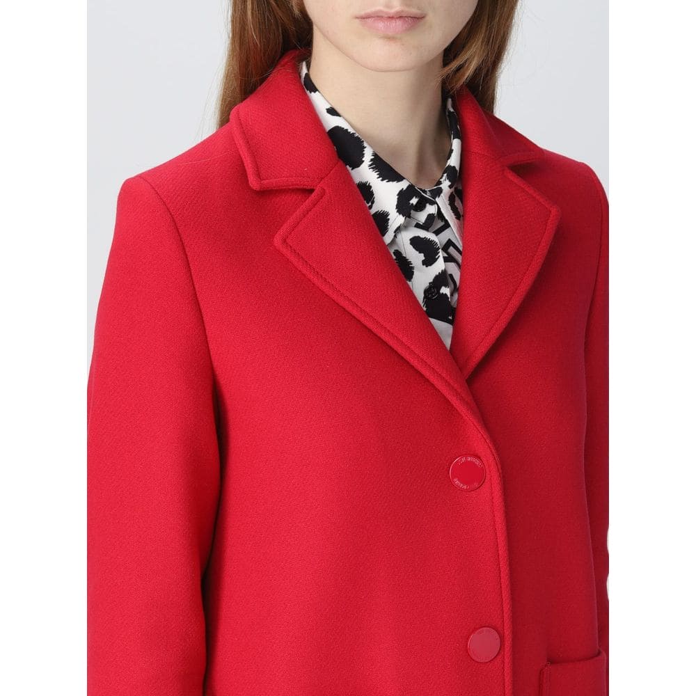 Chaqueta elegante de mezcla de lana rosa Love Moschino