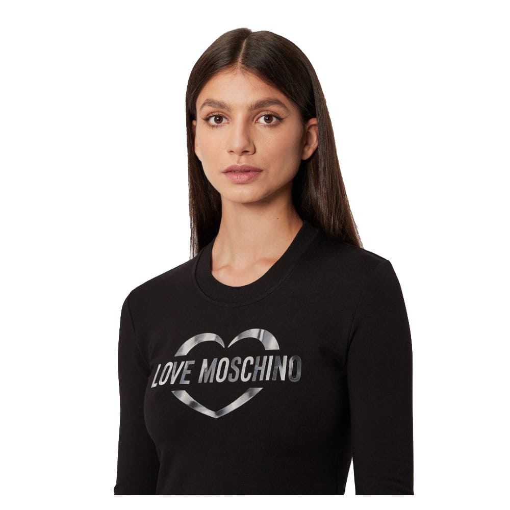 Robe chic en coton mélangé avec logo Love Moschino