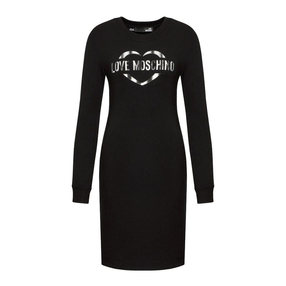 Love Moschino Chic Cotton Blend Logo Dress