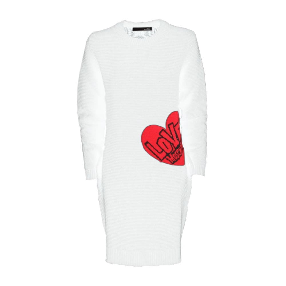 Robe en maille à motif cœur chic Love Moschino en blanc