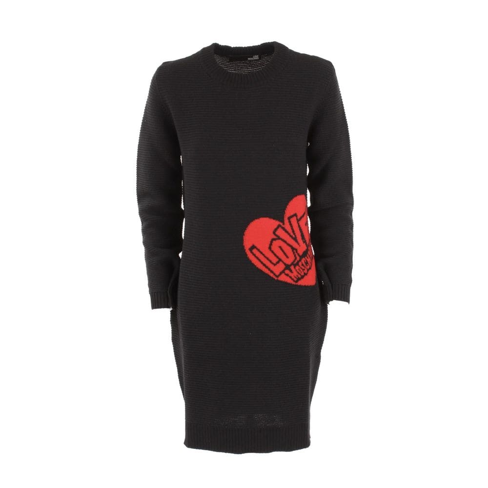 Robe en laine mélangée à motif cœurs chic de Love Moschino