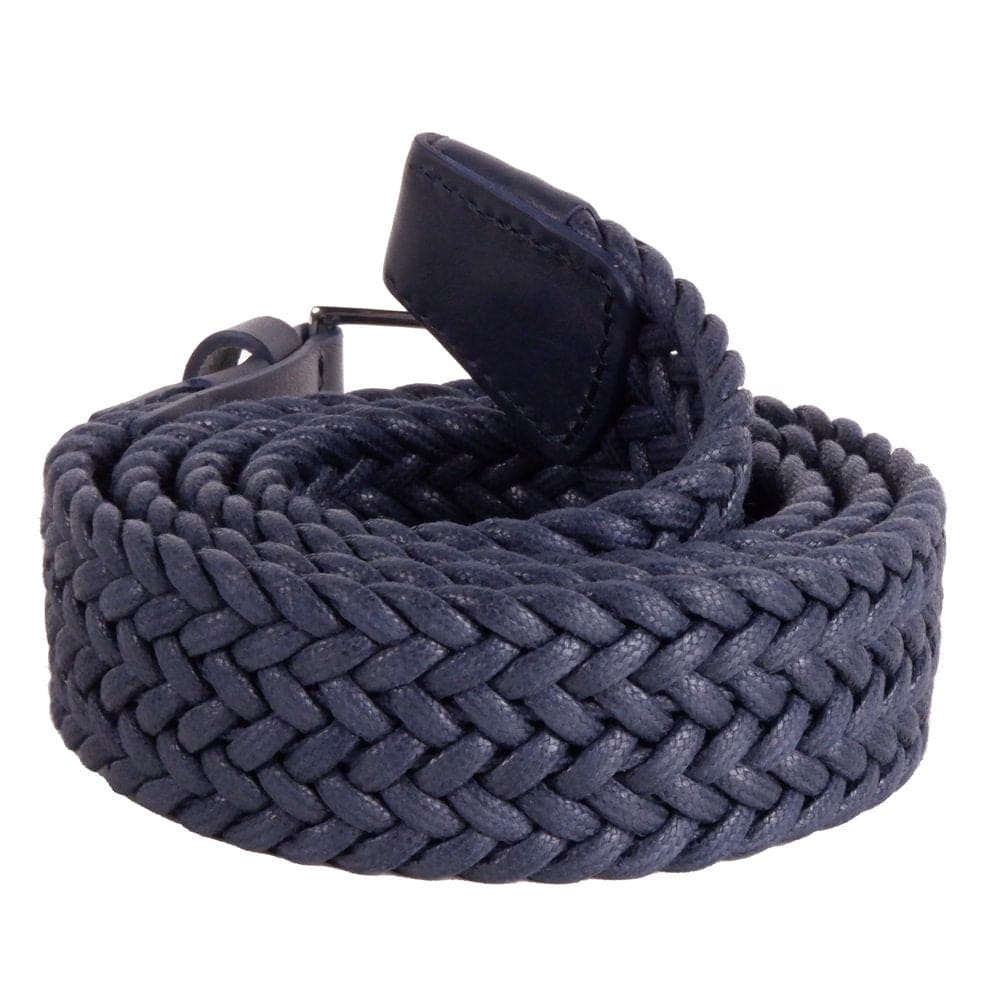 Ceinture élégante en tissu bleu foncé avec boucle argentée Harmont &amp; Blaine