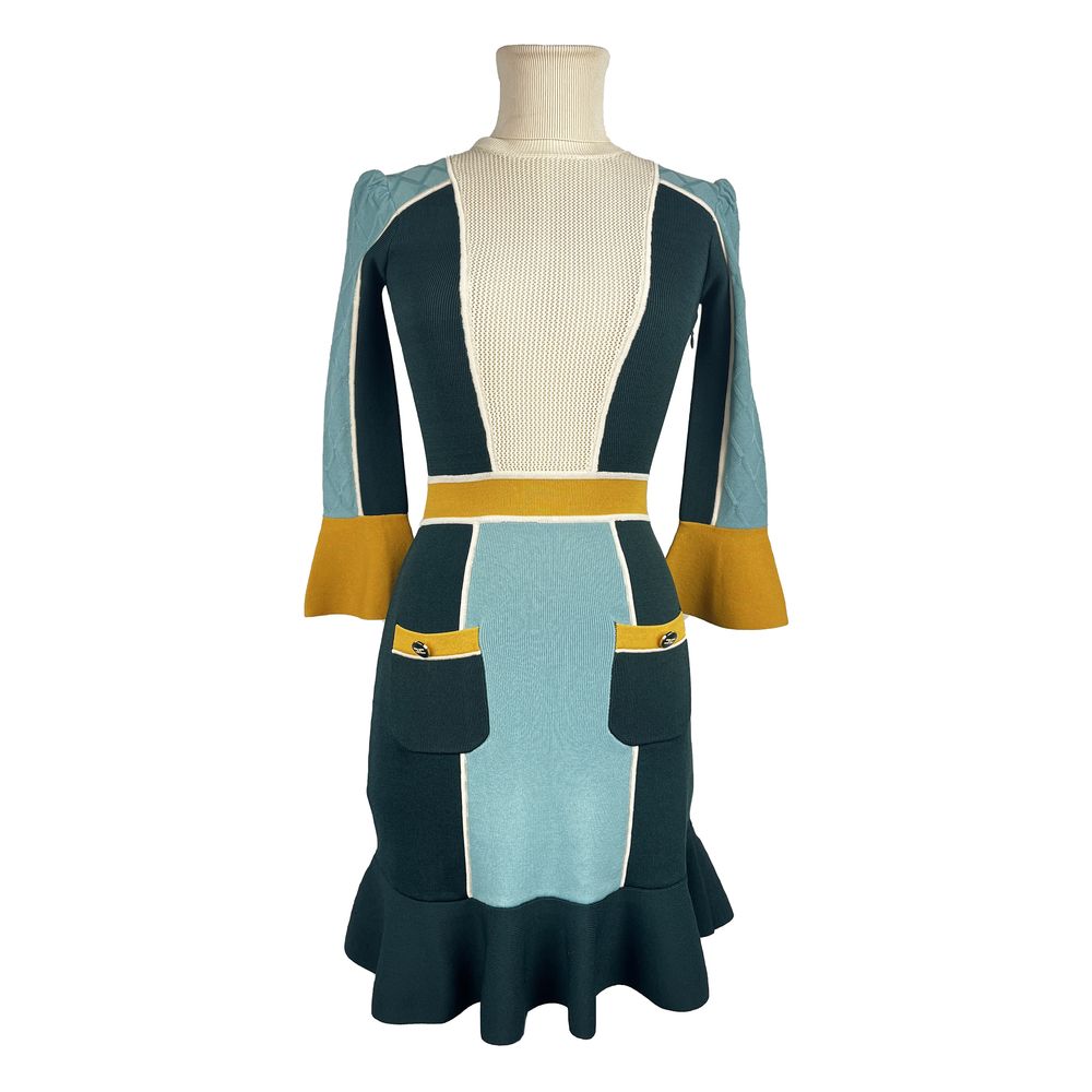 Robe extensible à col roulé Emerald Elegance d'Elisabetta Franchi