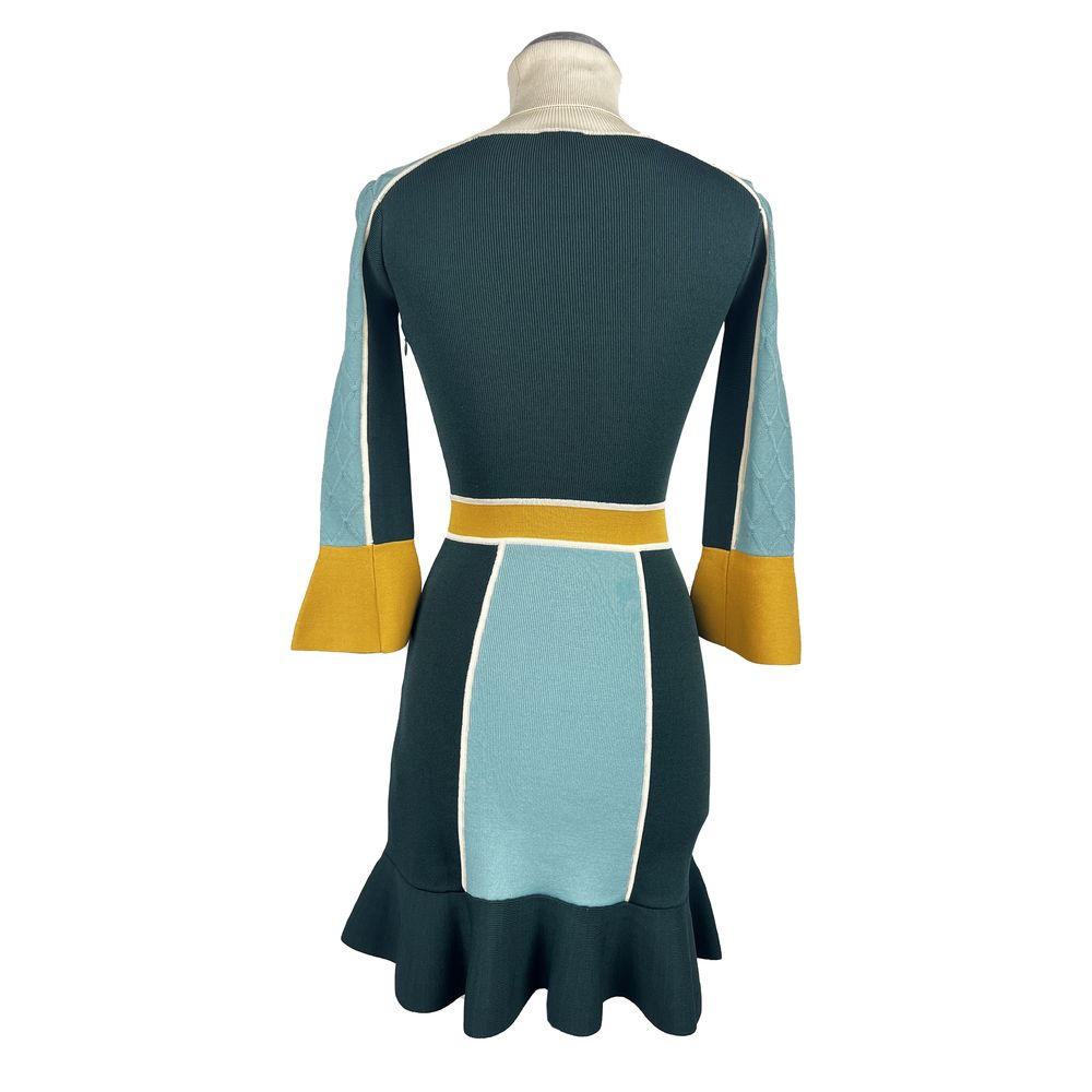 Robe extensible à col roulé Emerald Elegance d'Elisabetta Franchi