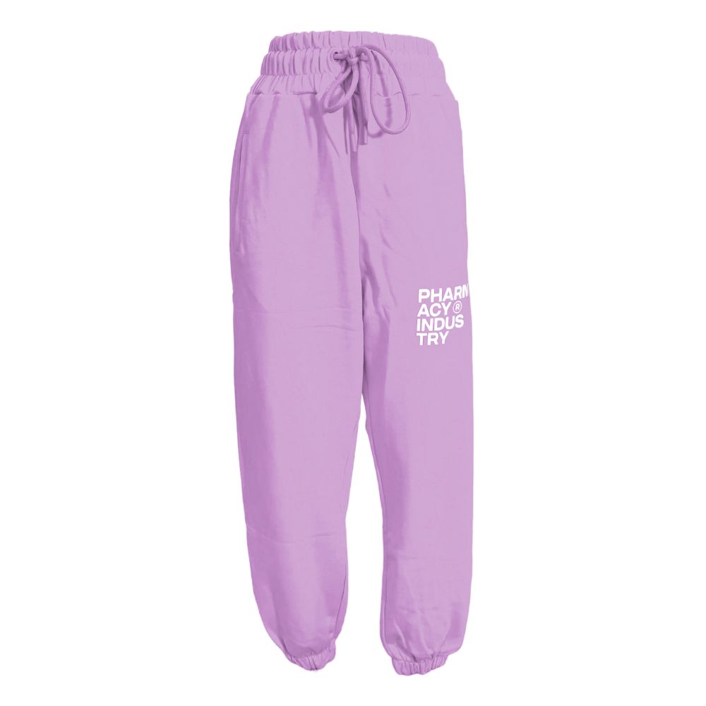 Pantalon de survêtement chic en coton violet avec logo pour l'industrie pharmaceutique