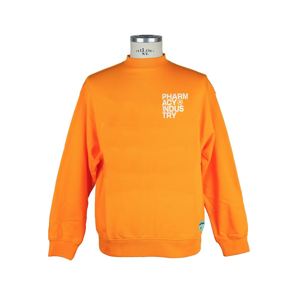 Sudadera con cuello redondo y logotipo naranja elegante de la industria farmacéutica