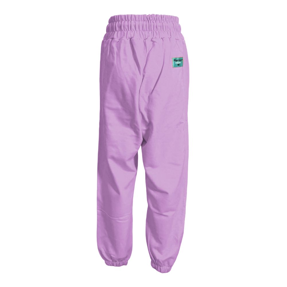 Pantalon de survêtement chic en coton violet avec logo pour l'industrie pharmaceutique