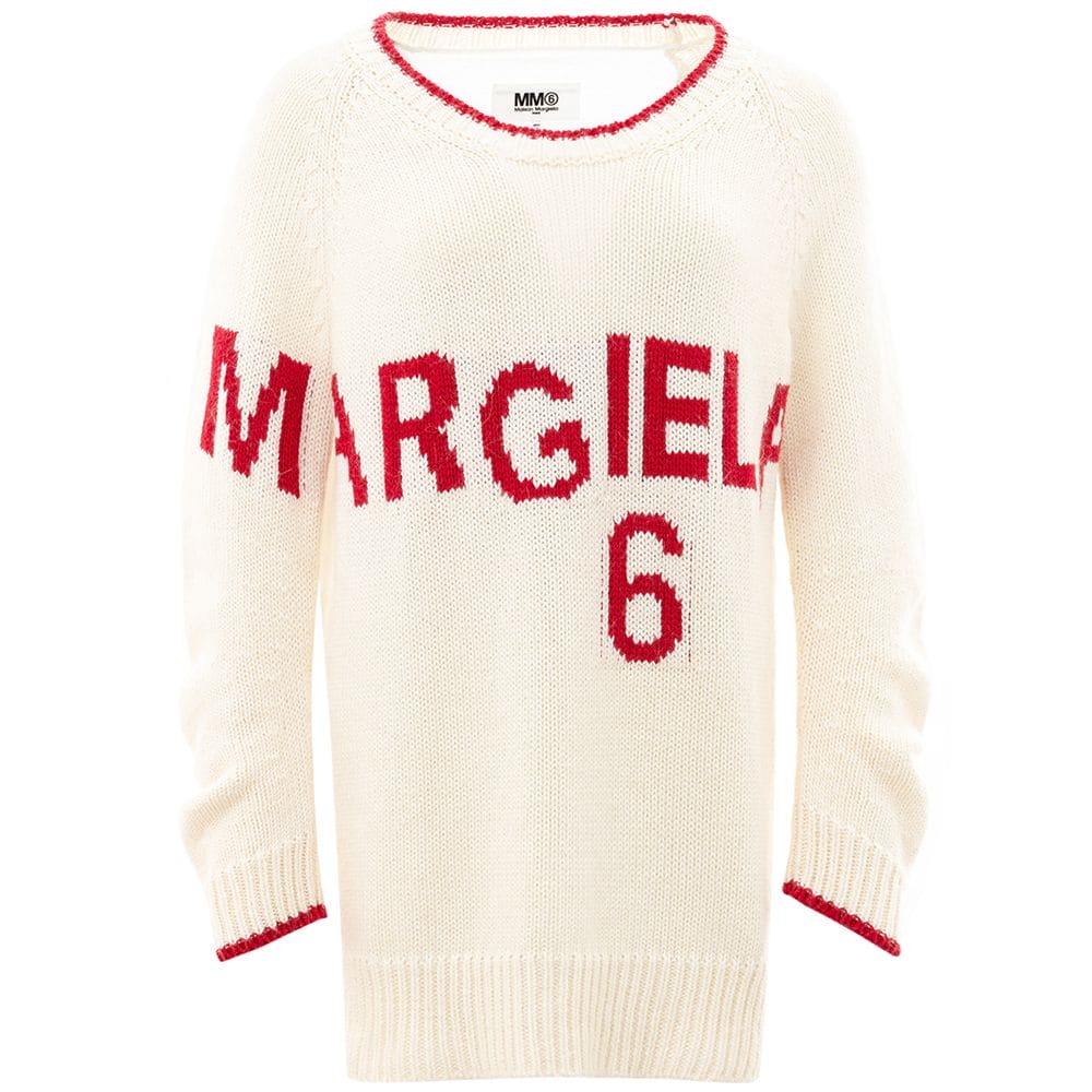 Pull en coton blanc élégant MM6 Maison Margiela pour femme