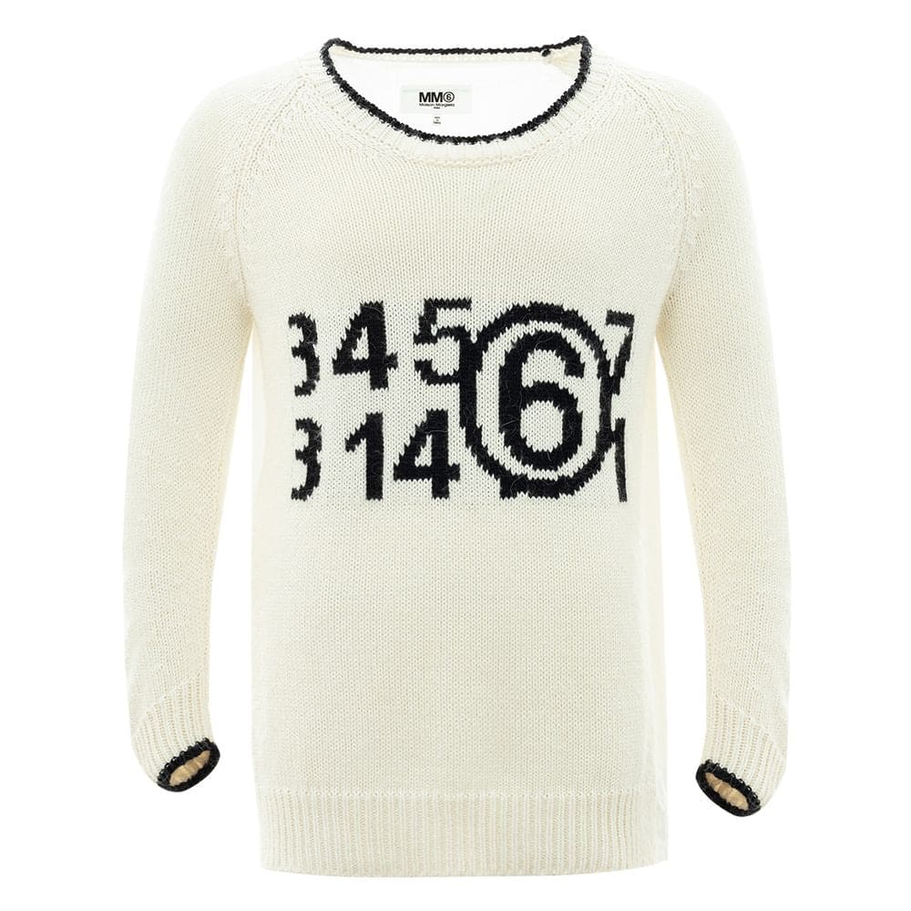 Pull en coton blanc élégant MM6 Maison Margiela pour homme