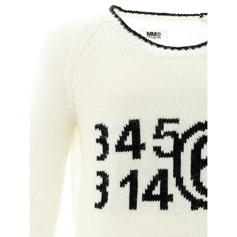 Pull en coton blanc élégant MM6 Maison Margiela pour homme