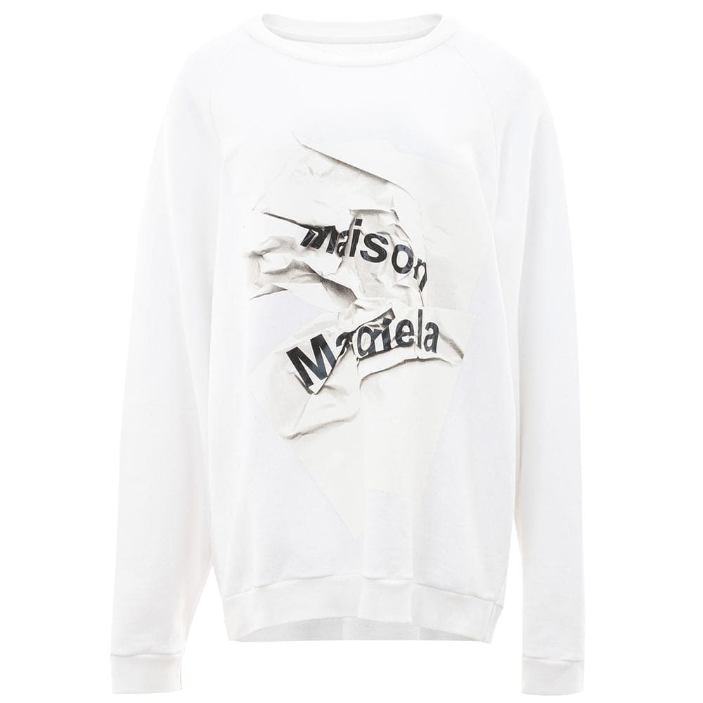 Pull élégant en maille de coton Maison Margiela en blanc immaculé