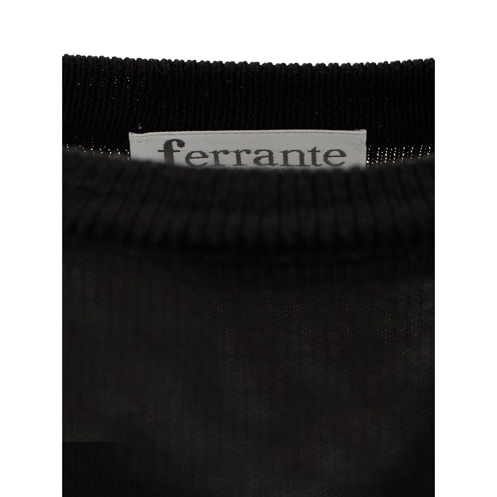 Pull en laine noire élégant FERRANTE pour homme