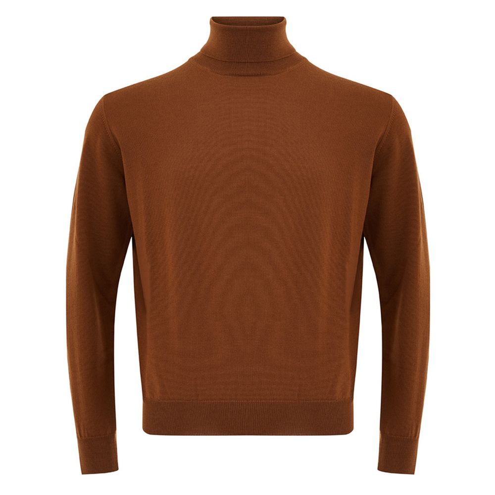 Pull élégant en laine marron FERRANTE pour homme