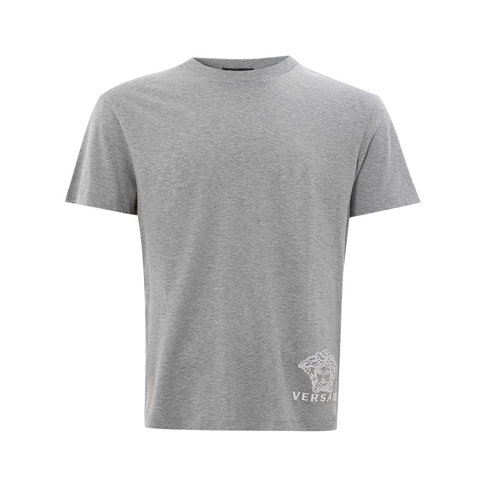 Camiseta elegante de algodón gris de Versace