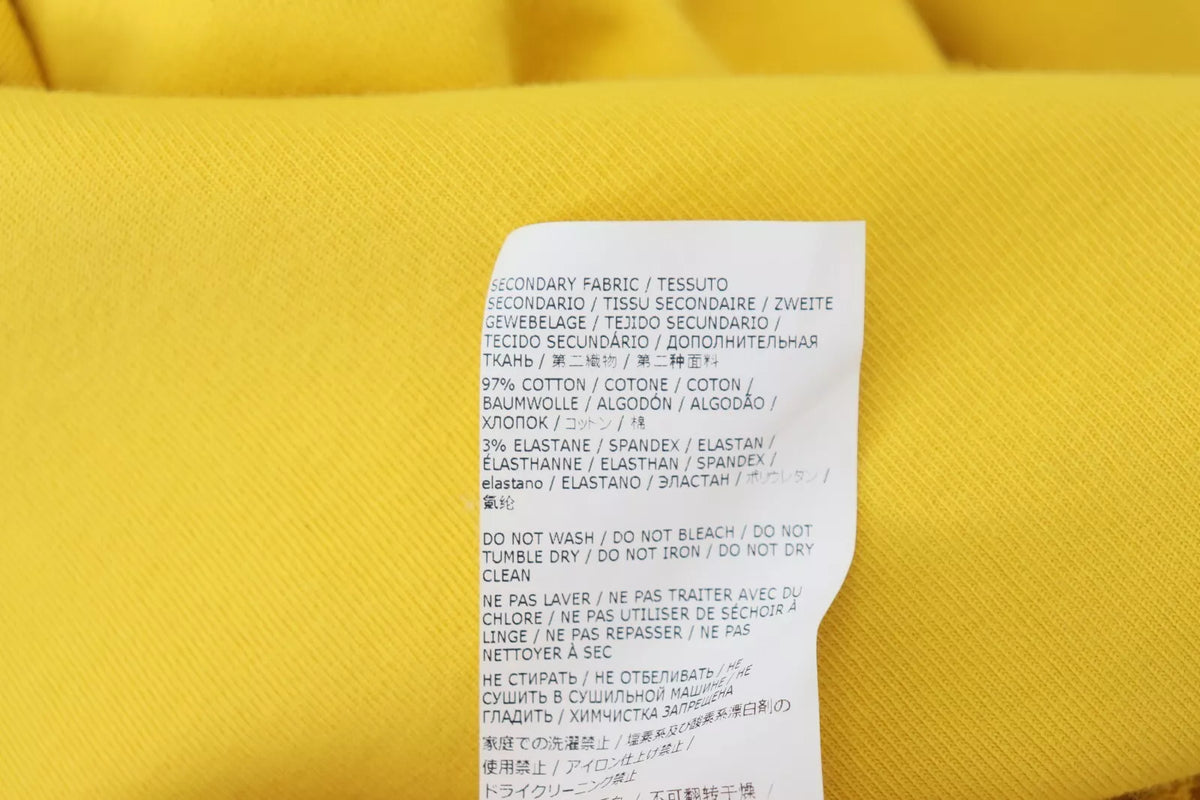 Pull ras du cou en coton jaune avec logo imprimé Dsquared²