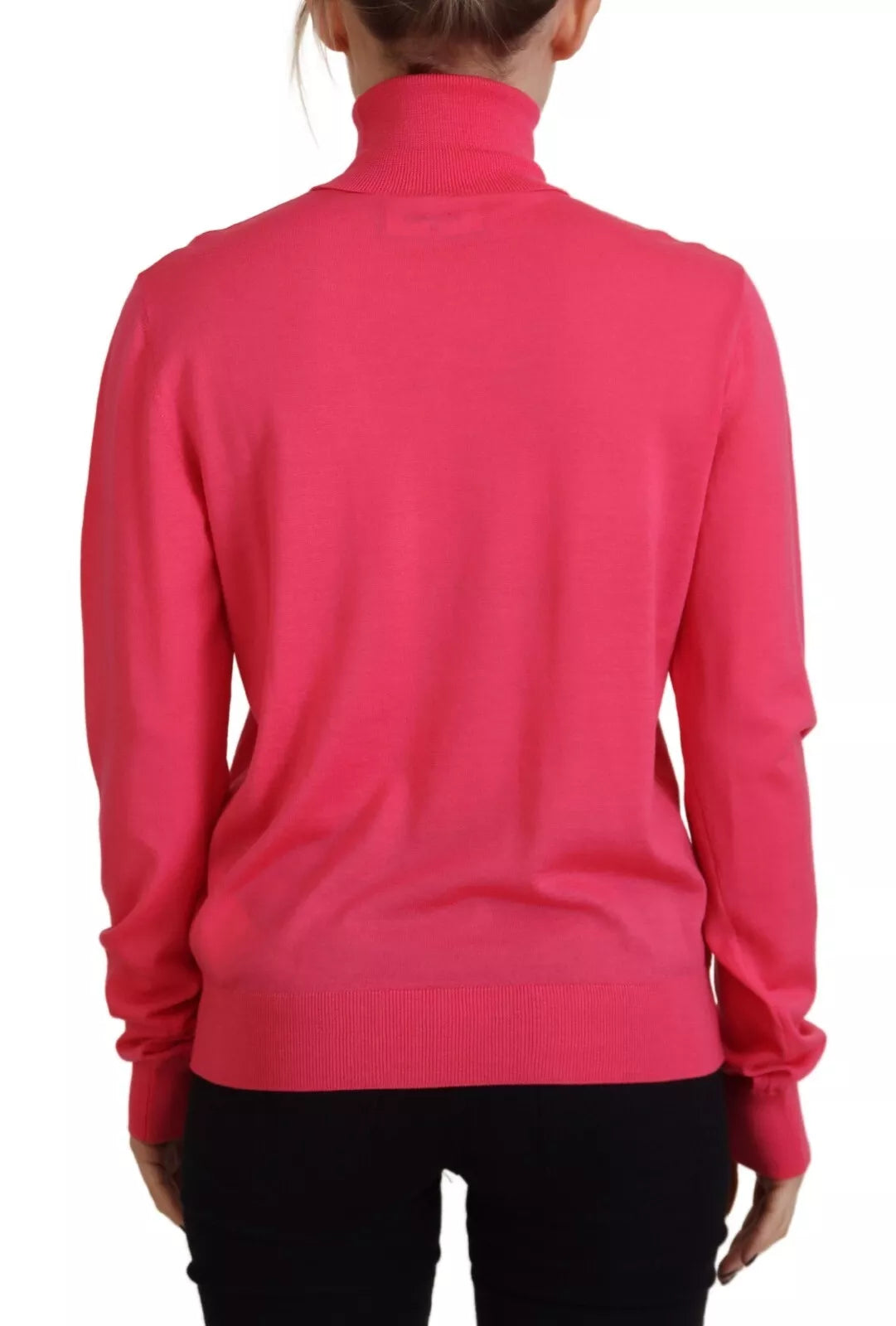 Pull décontracté à col roulé et manches longues rose uni Dsquared²